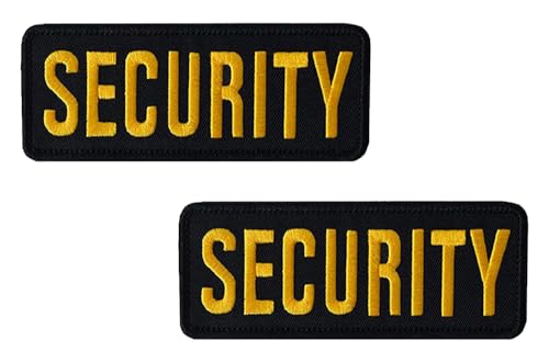 2 Stück "SECURITY"Sicherheit Patches Militär Taktische Abzeichen Bestickt,Gestickt Emblem Hook and Loop Patch Applikationen Rucksack,Mützen,Jeans,Uniform,Jacken,Hosen,DIY-Zubehör,Kleidung. von Oucaty
