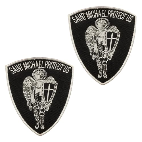 2 Stück "Saint Michael Protect Us" Taktische Stickerei Patches Hook and Loop Emblem Patches Applikationen für Mützen,Taschen,Biker,Rucksack,Uniformen,DIY-Zubehör,Jacken,Hemden,Hosen,Kleidung 2 Stück "Saint Michael Protect Us" Taktische Stickerei Patches Hook and Loop Emblem Patches Applikationen für Mützen,Taschen,Biker,Rucksack,Uniformen,DIY-Zubehör,Jacken,Hemden,Hosen,Kleidung von Oucaty