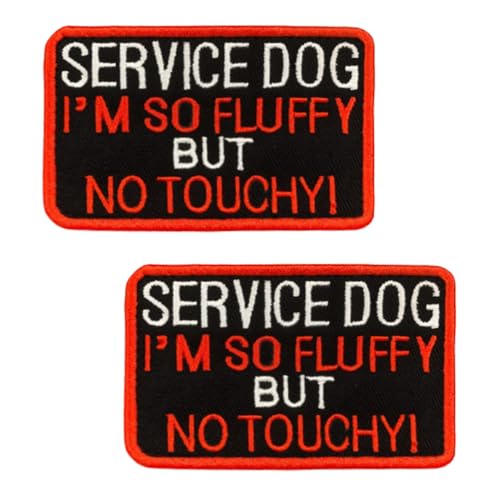 2 Stück Service Dog I'm So Fluffy But No Touchy Lustige Patch Taktische Stickerei Patch Applikationen Diensthunde,Arbeitshunde,Führungshunde,Tiergeschirr Hook and Loop Emblem 2 Stück Service Dog I'm So Fluffy But No Touchy Lustige Patch Taktische Stickerei Patch Applikationen Diensthunde,Arbeitshunde,Führungshunde,Tiergeschirr Hook and Loop Emblem von Oucaty
