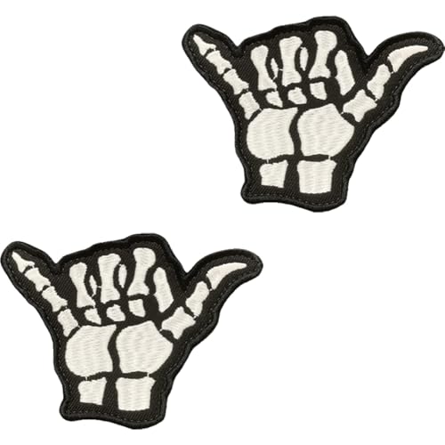 2 Stück Shaka Hand Taktische Patches Stickerei Shaka Hand Abzeichen Hook and Loop Emblem Patches Applikation Hemden Mützen Baseballkappe Kleidung Rucksack Jacken Uniformen von Oucaty