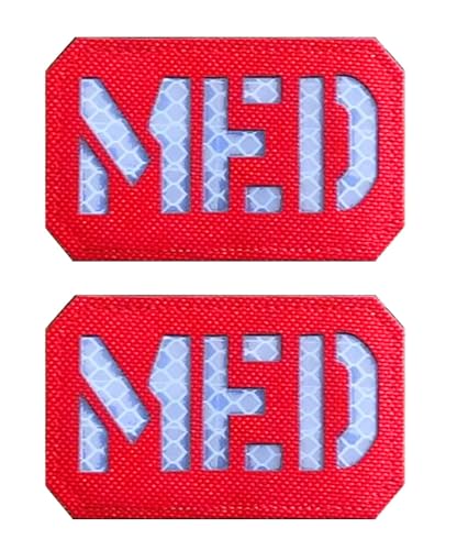 2 Stück Taktischer Reflektierend MED Patch Militär Taktische Abzeichen Bestickt Emblem zum Hook and Loop auf Taktische Rucksäcke,Medizinische Taschen,Erste-Hilfe-Kits/Tasche,Outdoor-Abenteuer-Kits. von Oucaty