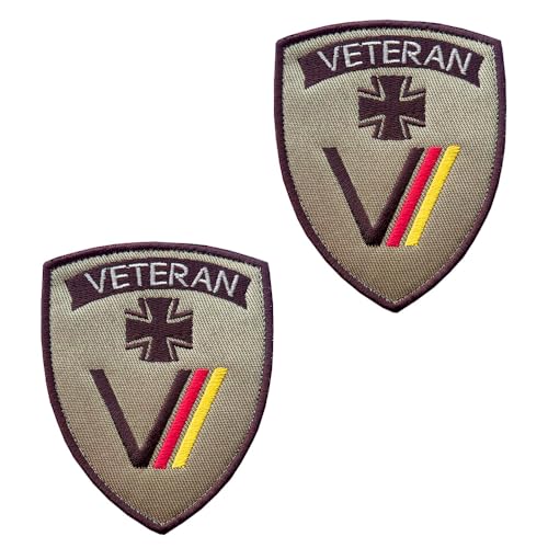 2 Stück VETERAN Army Tactical Patches Dekorative Applikationen Kleidung,Rucksack,Jeans,DIY-Zubehör,Jacken,Hosen,Mützen,Biker.Abzeichen Bestickt Emblem zum Hook and Loop von Oucaty