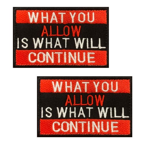 2 Stück "Was Du Zulässt,Wird Sich Fortsetzen" Hook and Loop Patches Taktisches Stickerei Patches Applikationen für Rucksack,Kleidung,Uniformen,Jacken,Hemden,DIY-Zubehör,Hosen,Mützen,Taschen von Oucaty