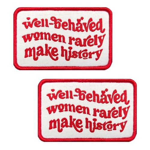 2 Stück Well Behaved Women Rarely Make History Patches Lustiger Spruch Emblem Taktische Stickerei Hook and Loop Patches Applikationen Hosen,DIY-Zubehör,Biker,Rucksack,Kleidung,Mützen von Oucaty