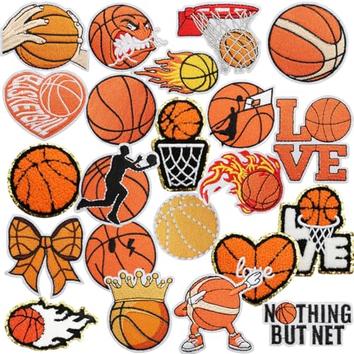 22 Stück Basketball Logo Patches Aufnäher zum Aufbügeln Sticker Iron on/Sew on Patches Bestickte Aufnäher für Aufnähen oder Aufbügeln auf Kleidung Kleid Hut Jacken T-Shirt Jeans Rucksäcke 22 Stück Basketball Logo Patches Aufnäher zum Aufbügeln Sticker Iron on/Sew on Patches Bestickte Aufnäher für Aufnähen oder Aufbügeln auf Kleidung Kleid Hut Jacken T-Shirt Jeans Rucksäcke von Oucaty