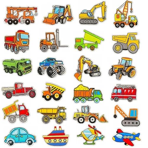 24 Stück Flugzeuge Baufahrzeug Patches Kit zum Aufbügeln,Flicken Bügelbilder Iron on/Sew on Patch Bestickte Aufnäher für Aufnähen oder Aufbügeln auf Kleidung,Kleid,Hut,Jeans,Rucksäcke 24 Stück Flugzeuge Baufahrzeug Patches Kit zum Aufbügeln,Flicken Bügelbilder Iron on/Sew on Patch Bestickte Aufnäher für Aufnähen oder Aufbügeln auf Kleidung,Kleid,Hut,Jeans,Rucksäcke von Oucaty
