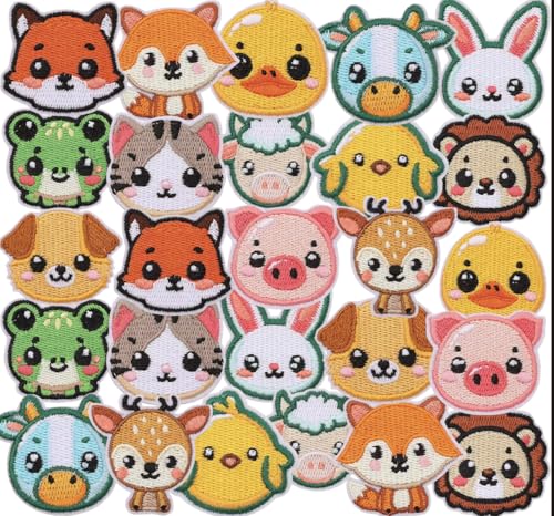 26 Stück Cartoon Animal-Patches zum Aufbügeln Funny Pig Rabbit Animal Bestickte Aufnäher Iron on/Sew on Patches für Aufnähen oder Aufbügeln auf Kleid Hut Jeans Rucksäcke Jacken T-Shirt DIY Kleidung 26 Stück Cartoon Animal-Patches zum Aufbügeln Funny Pig Rabbit Animal Bestickte Aufnäher Iron on/Sew on Patches für Aufnähen oder Aufbügeln auf Kleid Hut Jeans Rucksäcke Jacken T-Shirt DIY Kleidung von Oucaty