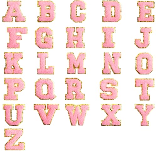 26 Stück Chenille-Patches Selbstklebende Buchstaben-Aufnäher A–Z Stoffaufkleber ohne Nähen Chenille Selbstklebende Patches für Kleidung,Kleid,Hut,Jeans,Rucksäcke,Jacken,T-Shirt,DIY Dekorationen von Oucaty