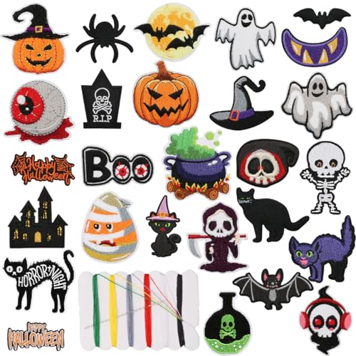 27 Stück Halloween Patches zum Aufbügeln Bügelflicken Stickerei Aufnäher Iron on/Sew on Patches Aufnäher für Aufnähen oder Aufbügeln auf Kleidung Kleid Hut Jeans T-Shirt Rucksäcke Jacken 27 Stück Halloween Patches zum Aufbügeln Bügelflicken Stickerei Aufnäher Iron on/Sew on Patches Aufnäher für Aufnähen oder Aufbügeln auf Kleidung Kleid Hut Jeans T-Shirt Rucksäcke Jacken von Oucaty
