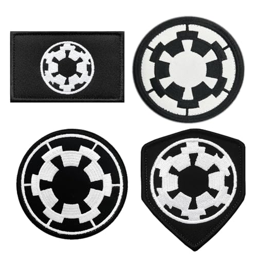 4 Stück Film Galactic Empire Target Taktische Abzeichen Bestickt,Gestickt Emblem zum Hook and Loop auf Dekorative Applikationen Kleidung,Rucksack,Mützen,Jeans,Jacken,Uniform,Hosen. von Oucaty
