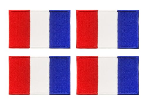 4 Stück Frankreich Flagge Patch Taktische Französisches Nationales Emblem Aufnähen Stickerei Applikationen Jeans,Uniformen,Hemden,Hosen,Biker,Rucksack,Mützen,DIY-Zubehör,Jacken Iron on Sew on Patch von Oucaty