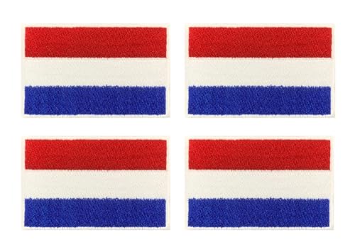 4 Stück Niederlande Flagge Taktische Patch Iron on Sew on Patch Niederländisch Nationales Emblem Bestickt Aufnähen Applikationen DIY-Zubehör,Rucksack,Mützen,Jeans,Jacken,Hosen,Kleidung von Oucaty