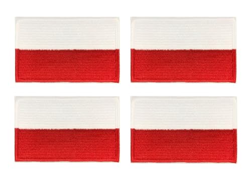 4 Stück Polnische Flagge Patch Militär Taktische Abzeichen Bestickt Iron on Sew on Patch Emblem zum Aufnähen oder Aufbügeln auf Kleidung Applikationen Rucksack,Mützen,Jeans,Jacken,Hosen,DIY-Zubehör von Oucaty