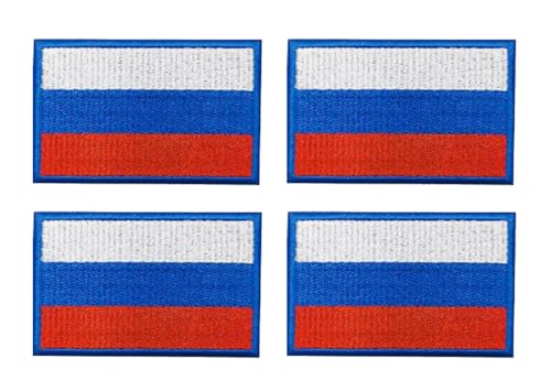 4 Stück Russland Flagge Taktische Patch Iron on Sew on Emblem Patch Abzeichen Bestickt zum Aufnähen oder Aufbügeln auf Kleidung Applikationen DIY-Zubehör,Jacken,Hosen,Rucksack,Mützen,Jeans von Oucaty