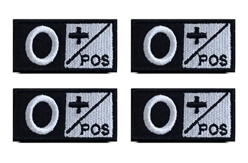 4 Stück Taktisch Typ O+ Pos Patches Militär Taktische Abzeichen Bestickt,Dekorative Applikationen Rucksack,Mützen,Jeans,Jacken,Hosen(Schwarz) Gestickt Emblem zum Hook and Loop auf Kleidung von Oucaty