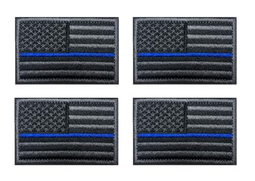 4 Stück USA Flagge Patch Amerika Abzeichen Taktische Stickerei Aufnähen Iron on Sew on Patch Emblem Applikationen Jacken,Hosen,Rucksack,Mützen,Jeans,Biker,DIY-Zubehör,Uniformen,Hemden(Blue stripe) von Oucaty