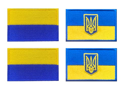 4 Stück Ukraine Flagge Schild Patch Militär Taktische Emblem Bestickt Aufnähen Applikationen Kleidung,Jacken,Hosen,DIY-Zubehör,Rucksack,Mützen,Jeans Iron on Sew on Patch Abzeichen von Oucaty