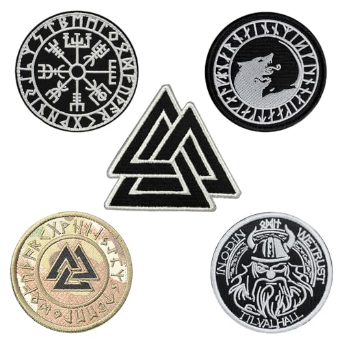 5 Stück Nordische Piraten Wikinger-Rune Wikinger Kompass Patches Stickerei Abnehmbare Hook and Loop patch Applikation Taktisch für Kleidung,Taschen,Weste,Jacke,Rucksäcke. 5 Stück Nordische Piraten Wikinger-Rune Wikinger Kompass Patches Stickerei Abnehmbare Hook and Loop patch Applikation Taktisch für Kleidung,Taschen,Weste,Jacke,Rucksäcke. von Oucaty