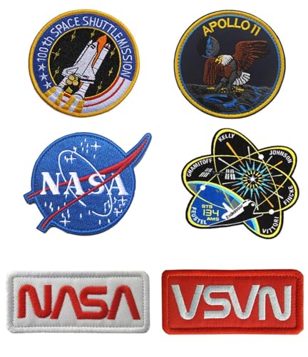 6 Stück Kompatibel mit NASA Hook and Loop Nasa Weltraumforschung Patch Abzeichen Bestickt,Emblem Gestickt Applikationen Kleidung, Rucksack,Mützen,Jeans,DIY-Zubehör,Jacken,Hosen,Uniform. 6 Stück Kompatibel mit NASA Hook and Loop Nasa Weltraumforschung Patch Abzeichen Bestickt,Emblem Gestickt Applikationen Kleidung, Rucksack,Mützen,Jeans,DIY-Zubehör,Jacken,Hosen,Uniform. von Oucaty