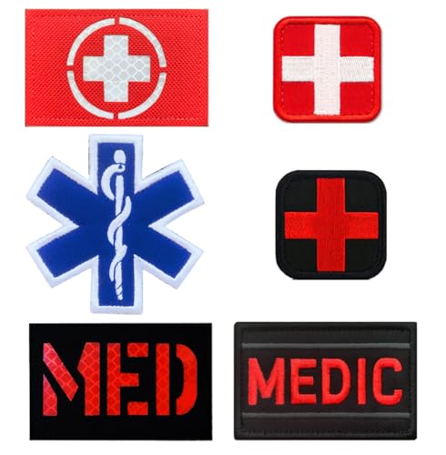 6 Stück Sanitäterkreuz Rubber Patch Stickerei Taktische Abzeichen für Taktische Rucksäcke,MedizinischeTaschen,Erste-Hilfe-Kits/Tasche,Outdoor-Abenteuer-Kits Hook and Loop Patch 6 Stück Sanitäterkreuz Rubber Patch Stickerei Taktische Abzeichen für Taktische Rucksäcke,MedizinischeTaschen,Erste-Hilfe-Kits/Tasche,Outdoor-Abenteuer-Kits Hook and Loop Patch von Oucaty