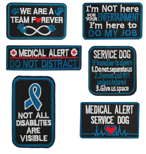 6 Stück Service Dog Medical Alert Patches Taktische Stickerei Hook and Loop Emblem Patch für Mittelgroße und Große Hunde,Diensthunde,Arbeitshunde,Hundegeschirr,Führungshunde,Taktisch Service Hund 6 Stück Service Dog Medical Alert Patches Taktische Stickerei Hook and Loop Emblem Patch für Mittelgroße und Große Hunde,Diensthunde,Arbeitshunde,Hundegeschirr,Führungshunde,Taktisch Service Hund von Oucaty