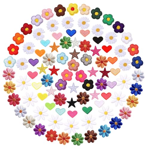 90 Stück Gänseblümchen Herz Blumen Iron on/Sew on Patch Patches zum Aufbügeln Bestickte Aufnäher Flicken für Aufnähen auf Kleidung,Kleid,Hut,Jeans,Rucksäcke,Jacken,T-Shirt 90 Stück Gänseblümchen Herz Blumen Iron on/Sew on Patch Patches zum Aufbügeln Bestickte Aufnäher Flicken für Aufnähen auf Kleidung,Kleid,Hut,Jeans,Rucksäcke,Jacken,T-Shirt von Oucaty