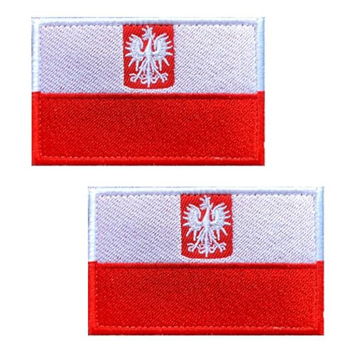 Aufnäher mit Adler-Flagge, Motiv: Polnische Armee, bestickt, für Rucksack, Jacke, Hut, Biker, Uniformen, Kleidung, Jeans, Tasche, Armband, Tasche, Weste, Klettverschluss-Emblem, 2 Stück Aufnäher mit Adler-Flagge, Motiv: Polnische Armee, bestickt, für Rucksack, Jacke, Hut, Biker, Uniformen, Kleidung, Jeans, Tasche, Armband, Tasche, Weste, Klettverschluss-Emblem, 2 Stück von Oucaty