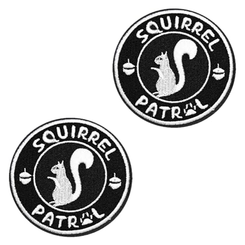 Aufnäher mit Eichhörnchen-Patrol-Motiv, lustig, bestickt, taktische Applikation, Emblem, Klettverschluss, für Kleidung, Rucksack, Jacke, Uniformen, Armband, Hose, Tasche, Mantel, Weste, Hut, Tasche von Oucaty