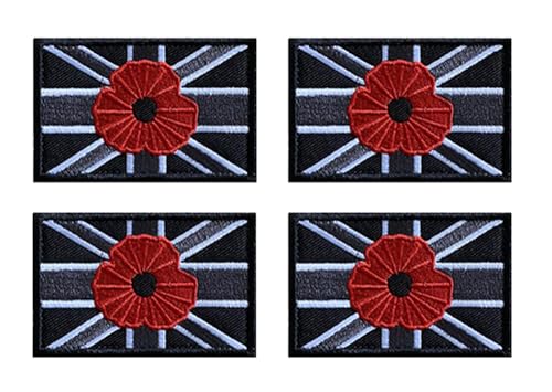 Aufnäher mit britischer Union Jack-Rosendynastie, taktisch, bestickt, zum Aufbügeln oder Aufnähen, für Kleidung, Rucksack, Jacke, Jeans, Hut, Tasche, Kostüm, T-Shirt, Jersey, 4 Stück Aufnäher mit britischer Union Jack-Rosendynastie, taktisch, bestickt, zum Aufbügeln oder Aufnähen, für Kleidung, Rucksack, Jacke, Jeans, Hut, Tasche, Kostüm, T-Shirt, Jersey, 4 Stück von Oucaty