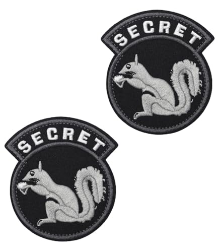 Aufnäher mit geheimen Eichhörnchen, taktisch, bestickt, mit Klettverschluss, für Rucksack, Jacke, Mantel, Hose, Kleidung, Tasche, Weste, Hut, Tasche, Uniformen, Armband, Biker, 2 Stück Aufnäher mit geheimen Eichhörnchen, taktisch, bestickt, mit Klettverschluss, für Rucksack, Jacke, Mantel, Hose, Kleidung, Tasche, Weste, Hut, Tasche, Uniformen, Armband, Biker, 2 Stück von Oucaty