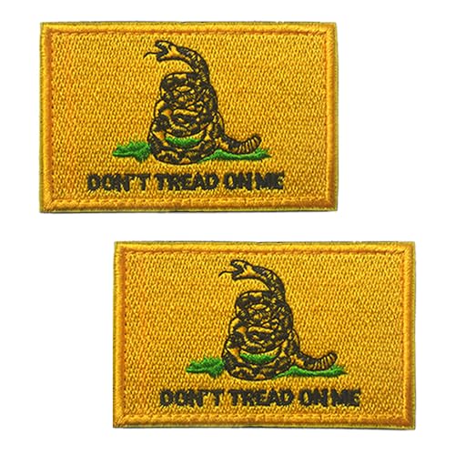 Gadsden "Don't Tread On Me" bestickter lustiger taktischer Schlangen-Aufnäher mit Klettverschluss, für Armband, Tasche, Uniformen, Rucksack, Jacke, Jeans, Kleidung, Tasche, Biker, Weste, Mütze, 2 Gadsden "Don't Tread On Me" bestickter lustiger taktischer Schlangen-Aufnäher mit Klettverschluss, für Armband, Tasche, Uniformen, Rucksack, Jacke, Jeans, Kleidung, Tasche, Biker, Weste, Mütze, 2 von Oucaty