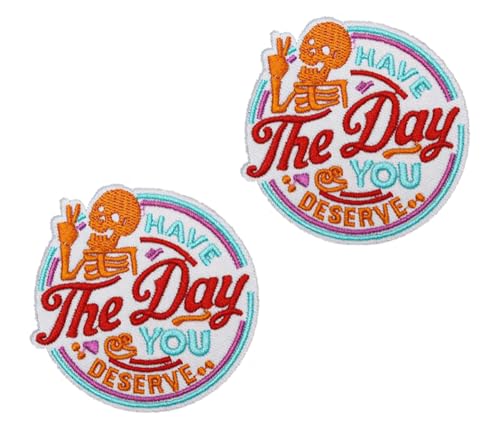 Lustige Aufnäher mit Aufschrift "Have The Day You Deserve", bestickt, taktisches Emblem, Klettverschluss, für Kleidung, Rucksack, Jacke, Mantel, Hose, Tasche, Weste, Hut, Tasche, Uniformen, Armband, 2 Lustige Aufnäher mit Aufschrift "Have The Day You Deserve", bestickt, taktisches Emblem, Klettverschluss, für Kleidung, Rucksack, Jacke, Mantel, Hose, Tasche, Weste, Hut, Tasche, Uniformen, Armband, 2 von Oucaty