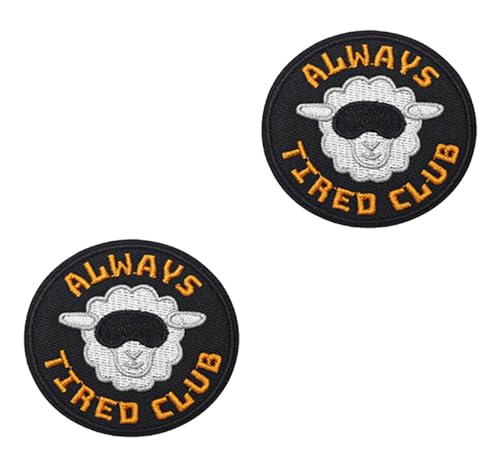 Lustiger "Always Tired Club"-Aufnäher, taktisches gesticktes Meme-Emblem, Klettverschluss-Applikation für Kleidung, Rucksack, Jacke, Armband, Hose, Tasche, Weste, Hut, Tasche, Biker, Uniformen, 2 Lustiger "Always Tired Club"-Aufnäher, taktisches gesticktes Meme-Emblem, Klettverschluss-Applikation für Kleidung, Rucksack, Jacke, Armband, Hose, Tasche, Weste, Hut, Tasche, Biker, Uniformen, 2 von Oucaty