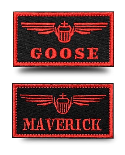 Maverick/Goose lustige Meme-Aufnäher, taktische bestickte Klettverschluss-Applikation für Weste, Hut, Tasche, Uniformen, Armband, Biker, Hosen, Kleidung, Rucksack, Jacke, Mantel, Tasche, 2 Stück von Oucaty