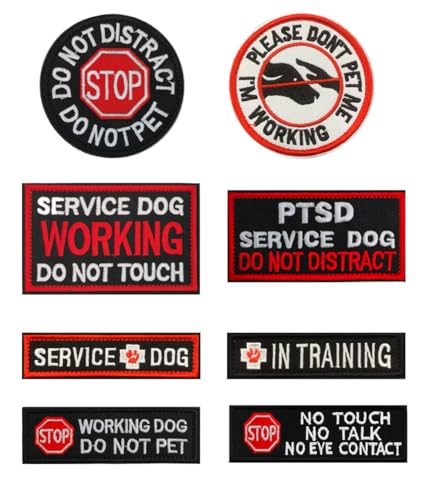 PTSD Aufnäher mit Aufschrift "Service Dog Do Not Distract", bestickt, taktisches Abzeichen für mittelgroße und große Hunde, Geschirr, Weste, Kleidung, Arbeitstraining, Hunde, Führungshunde, Haken- und von Oucaty