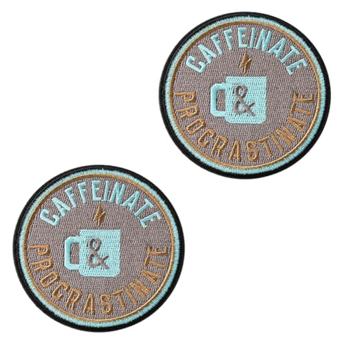 Taktische Aufnäher mit Koffeinat- und Zauderungsmotiv, bestickt, für Biker, Rucksack, Weste, Hut, Uniformen, Armband, Jacke, Hose, Mantel, Tasche, Kleidung, Tasche, Haken- und Taktische Aufnäher mit Koffeinat- und Zauderungsmotiv, bestickt, für Biker, Rucksack, Weste, Hut, Uniformen, Armband, Jacke, Hose, Mantel, Tasche, Kleidung, Tasche, Haken- und von Oucaty