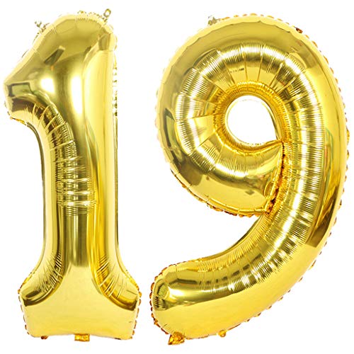 Luftballon 19 Gold, Helium Ballon 19 Goldene 19 Luftballon Geburtstag 19 Jahre, 19 Luftballon Zahl Gold, Riesen Folienballon XXL Ballon Zahlen 19 für Geburtstag Hochzeit Jubiläum Party Deko Luftballon 19 Gold, Helium Ballon 19 Goldene 19 Luftballon Geburtstag 19 Jahre, 19 Luftballon Zahl Gold, Riesen Folienballon XXL Ballon Zahlen 19 für Geburtstag Hochzeit Jubiläum Party Deko von Ouceanwin