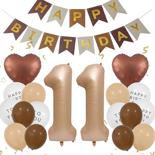 Luftballons 11. Geburtstag Mädchen Junge, Geburtstagsdeko 11 Jahre Braun, Aprikose Helium Ballon 11 Geburtstag Mädchen, Luftballons 11 Beige Braun Kaffee Ballon Happy Birthday Deko Geburtstags Junge Luftballons 11. Geburtstag Mädchen Junge, Geburtstagsdeko 11 Jahre Braun, Aprikose Helium Ballon 11 Geburtstag Mädchen, Luftballons 11 Beige Braun Kaffee Ballon Happy Birthday Deko Geburtstags Junge von Ouceanwin