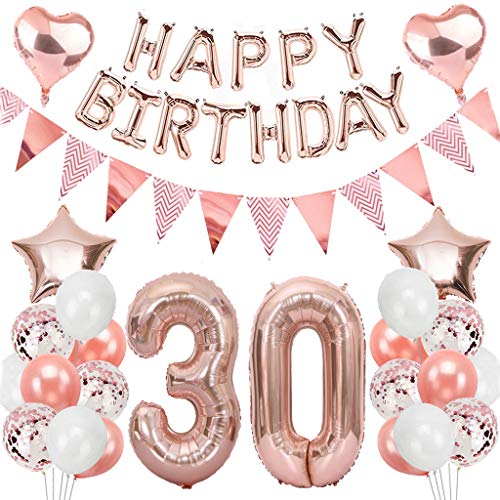 Ouceanwin Geburtstagsdeko 30 Jahre Frau, Rosegold Luftballon 30. Geburtstag Deko Set, Folienballon Zahl 30, Helium Ballon Happy Birthday Girlande für 30. Geburtstag Frauen Party Deko Ouceanwin Geburtstagsdeko 30 Jahre Frau, Rosegold Luftballon 30. Geburtstag Deko Set, Folienballon Zahl 30, Helium Ballon Happy Birthday Girlande für 30. Geburtstag Frauen Party Deko von Ouceanwin