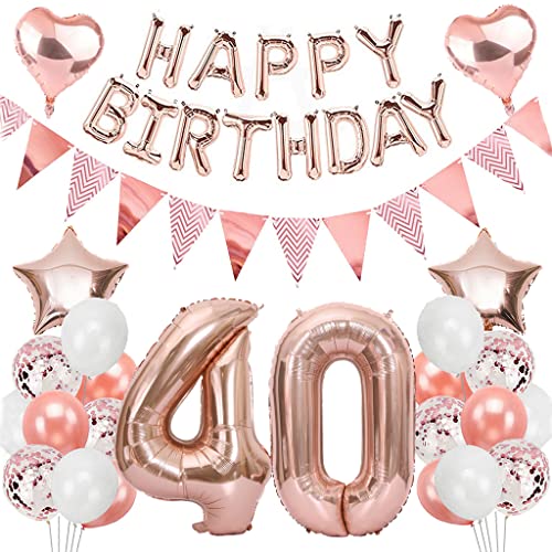 Ouceanwin Geburtstagsdeko 40 Jahre Frau, Rosegold Luftballon 40. Geburtstag Deko Set, Folienballon Zahl 40, Helium Ballon Happy Birthday Girlande für 40. Geburtstag Frauen Party Deko Ouceanwin Geburtstagsdeko 40 Jahre Frau, Rosegold Luftballon 40. Geburtstag Deko Set, Folienballon Zahl 40, Helium Ballon Happy Birthday Girlande für 40. Geburtstag Frauen Party Deko von Ouceanwin