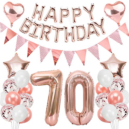Ouceanwin Geburtstagsdeko 70 Jahre Frau, Rosegold Luftballon 70. Geburtstag Deko Set, Folienballon Zahl 70, Helium Ballon Happy Birthday Girlande für 70. Geburtstag Frauen Party Deko Ouceanwin Geburtstagsdeko 70 Jahre Frau, Rosegold Luftballon 70. Geburtstag Deko Set, Folienballon Zahl 70, Helium Ballon Happy Birthday Girlande für 70. Geburtstag Frauen Party Deko von Ouceanwin