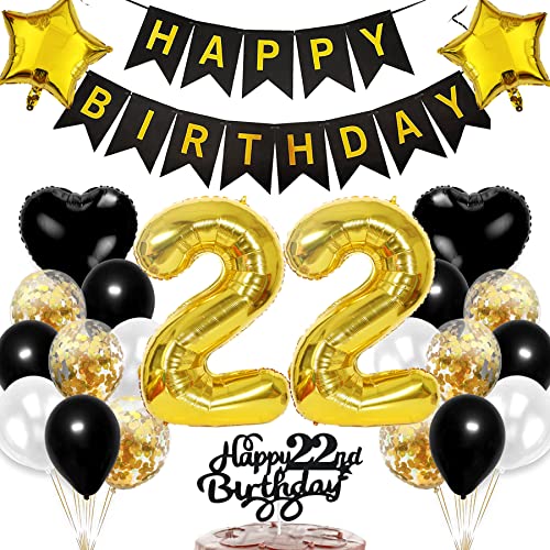 Ouceanwin Luftballon 22. Geburtstag Deko Mann, Ballons Geburtstagsdeko 22 Jahre Frauen, Schwarz Gold Tortendeko Happy Birthday Deko 22 Geburtstag Männer Frau, Ballons 22. Geburtstags Party Set Ouceanwin Luftballon 22. Geburtstag Deko Mann, Ballons Geburtstagsdeko 22 Jahre Frauen, Schwarz Gold Tortendeko Happy Birthday Deko 22 Geburtstag Männer Frau, Ballons 22. Geburtstags Party Set von Ouceanwin