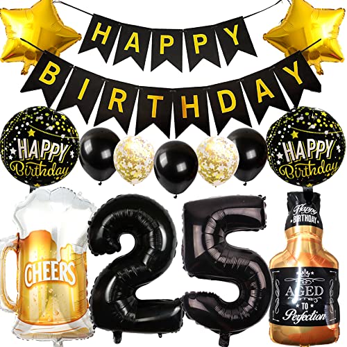 Ouceanwin Luftballon 25. Geburtstag Deko Männer Frauen, Ballons Geburtstagsdeko 25 Jahre Mann Frau, Folienballon Weinflasche Bier Deko Helium Ballon Whisky für 25 Jahr Geburtstag Party Deko Ouceanwin Luftballon 25. Geburtstag Deko Männer Frauen, Ballons Geburtstagsdeko 25 Jahre Mann Frau, Folienballon Weinflasche Bier Deko Helium Ballon Whisky für 25 Jahr Geburtstag Party Deko von Ouceanwin
