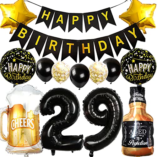 Ouceanwin Luftballon 29. Geburtstag Deko Männer Frauen, Ballons Geburtstagsdeko 29 Jahre Mann Frau, Folienballon Weinflasche Bier Deko Helium Ballon Whisky für 29 Jahr Geburtstag Party Deko Ouceanwin Luftballon 29. Geburtstag Deko Männer Frauen, Ballons Geburtstagsdeko 29 Jahre Mann Frau, Folienballon Weinflasche Bier Deko Helium Ballon Whisky für 29 Jahr Geburtstag Party Deko von Ouceanwin