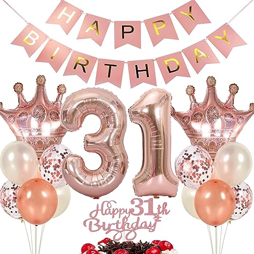 Ouceanwin Luftballon 31. Geburtstag Deko Frauen, Rosegold Geburtstagsdeko 31 Jahre Frau, Tortendeko 31 Geburtstag Frau, Ballons Happy Birthday Deko 31. Geburtstags Frauen Party Dekoration Set Ouceanwin Luftballon 31. Geburtstag Deko Frauen, Rosegold Geburtstagsdeko 31 Jahre Frau, Tortendeko 31 Geburtstag Frau, Ballons Happy Birthday Deko 31. Geburtstags Frauen Party Dekoration Set von Ouceanwin