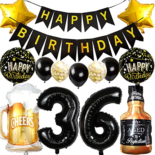 Ouceanwin Luftballon 36. Geburtstag Deko Männer Frauen, Ballons Geburtstagsdeko 36 Jahre Mann Frau, Folienballon Weinflasche Bier Deko Helium Ballon Whisky für 36 Jahr Geburtstag Party Deko Ouceanwin Luftballon 36. Geburtstag Deko Männer Frauen, Ballons Geburtstagsdeko 36 Jahre Mann Frau, Folienballon Weinflasche Bier Deko Helium Ballon Whisky für 36 Jahr Geburtstag Party Deko von Ouceanwin