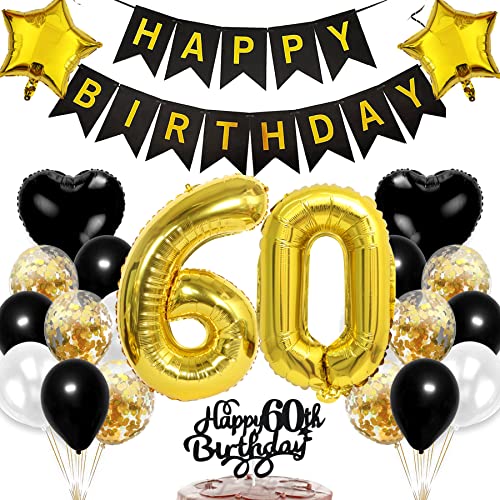 Ouceanwin Luftballon 60. Geburtstag Deko Mann, Ballons Geburtstagsdeko 60 Jahre Frauen, Schwarz Gold Tortendeko Happy Birthday Deko 60 Geburtstag Männer Frau, Ballons 60. Geburtstags Party Set Ouceanwin Luftballon 60. Geburtstag Deko Mann, Ballons Geburtstagsdeko 60 Jahre Frauen, Schwarz Gold Tortendeko Happy Birthday Deko 60 Geburtstag Männer Frau, Ballons 60. Geburtstags Party Set von Ouceanwin