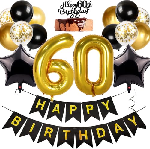 Ouceanwin Luftballon 60. Geburtstag Deko Mann, Geburtstagsdeko 60 Jahre Frau, Tortendeko Happy 60th Birthday Deko 60. Geburtstag Männer Frauen, Schwarz Gold Ballons 60. Geburtstag Party Dekoration Set Ouceanwin Luftballon 60. Geburtstag Deko Mann, Geburtstagsdeko 60 Jahre Frau, Tortendeko Happy 60th Birthday Deko 60. Geburtstag Männer Frauen, Schwarz Gold Ballons 60. Geburtstag Party Dekoration Set von Ouceanwin