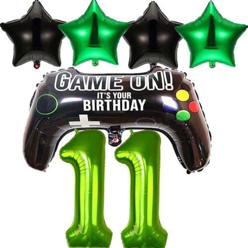 Ouceanwin Luftballons Videospiel Geburtstagsdeko 11 Jahre Jungen, Folienballon Game Controller Ballon 11. Geburtstag Junge, Gamer Deko Videospiel Party Ballons Spieler Thema Geburtstagdeko Jungen von Ouceanwin