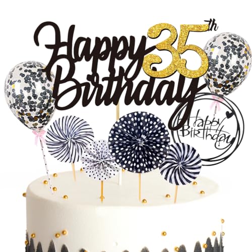 Ouceanwin Tortendeko 35. Geburtstag Frau Mann, Schwarz Kuchen Topper Happy 35th Birthday, Glitzer Kuchen Deko Geburtstag Junge 35 Jahre Cake Topper Geburtstag Deko 35 Jahre Frauen Männer Ouceanwin Tortendeko 35. Geburtstag Frau Mann, Schwarz Kuchen Topper Happy 35th Birthday, Glitzer Kuchen Deko Geburtstag Junge 35 Jahre Cake Topper Geburtstag Deko 35 Jahre Frauen Männer von Ouceanwin